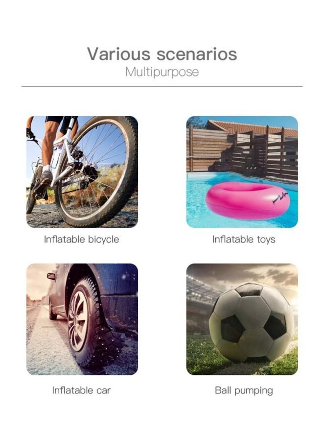 Wireless Air Pump with LED Light, Electric Car Tyre Pump, Air Compressor Tire Inflator Pump Car Portable, Electric Air Pump with Emergency Light for Car Bicycle Motorcycle Electric Balls - Image 2